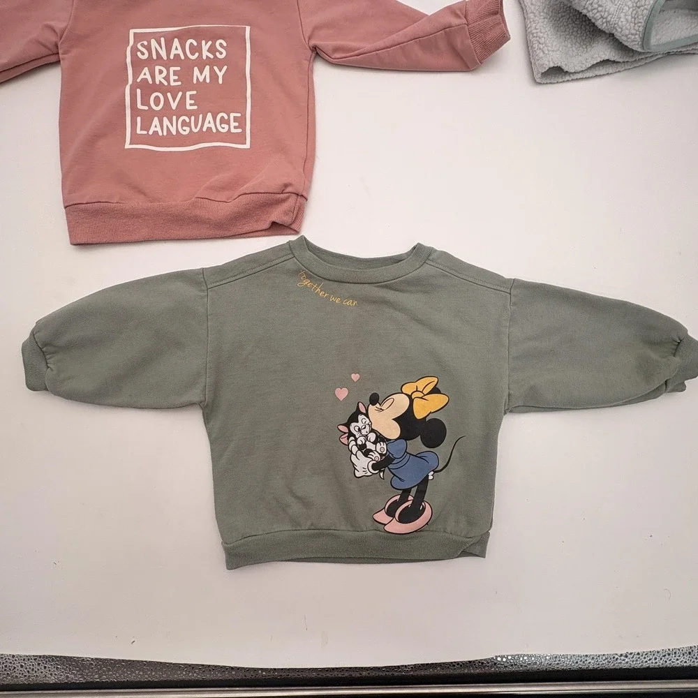 Mixed Brands Outfit Set Girls 12-18M Minnie Mouse‎ Snacks Pullover Fleece 3pc